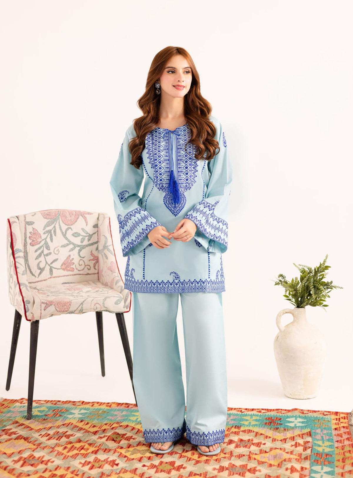 Jugnu Blue 2 Piece Farshi Suit