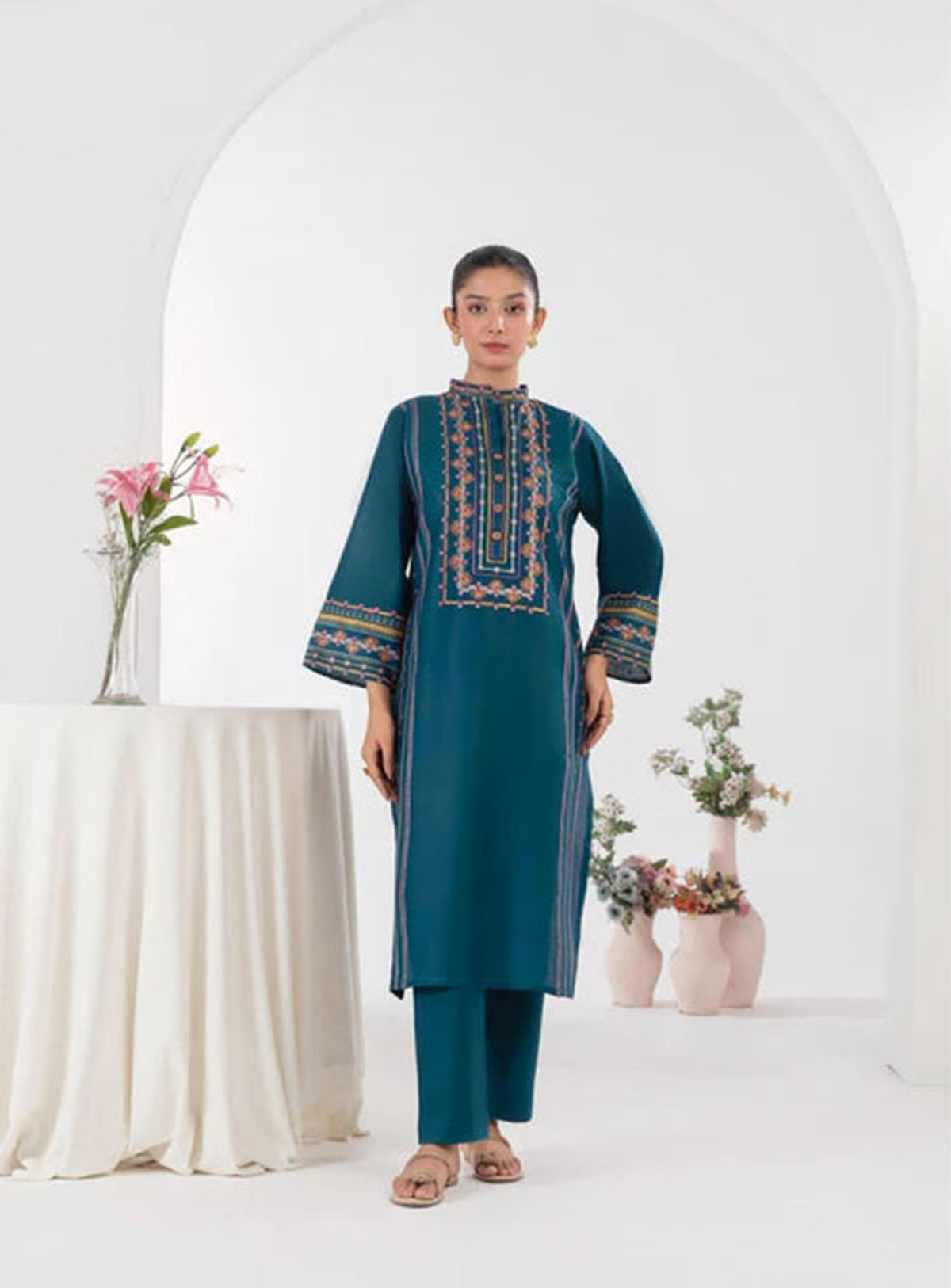 Lime Teal 2 Piece Suit